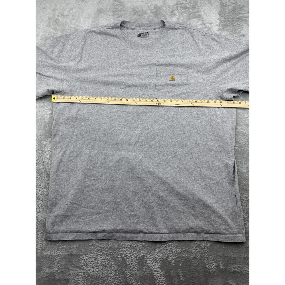 Carhartt T-Shirt Men's 3XL Gray Short Sleeve Workwear Loose Fit Neck Big & Tall - Picture 7 of 9
